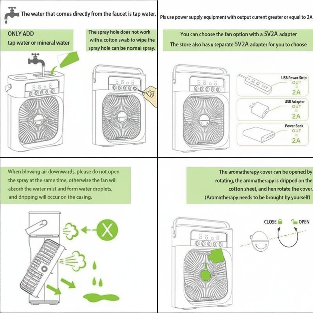 VYMANEL FrostBreeze Mini™ – Instant Cooling Portable Water/Ice Fan - Vymanel