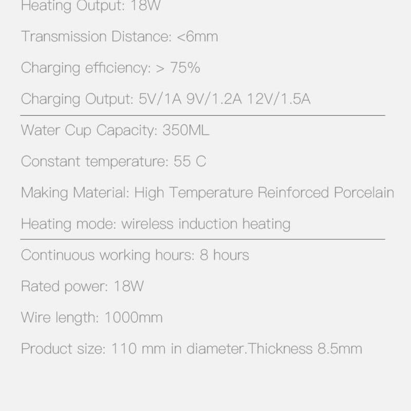 Smart Coffee Mug Warmer and Phone Charger 18 W - 2 in 1 Waterproof - Vymanel