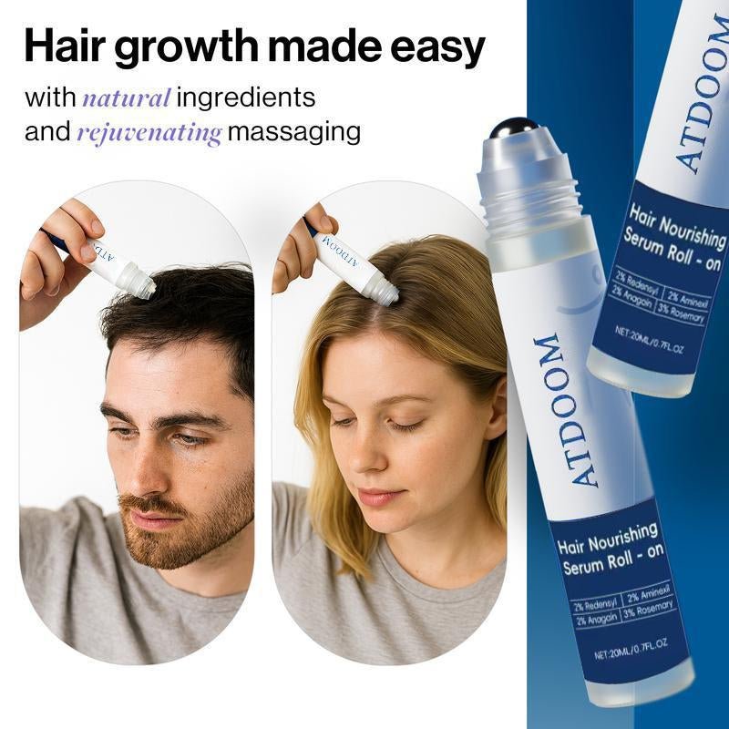 Advanced Hair Growth Roll - On Serum | 3% Rosemary | 2% Aminexil | 3% Redensyl | 2% Anagain | Precision Scalp Applicator | Paraben & Sulphate Free | Dht - Blocking Scalp Serum Boosts Oxygen Flow | Women & Men - vymanel