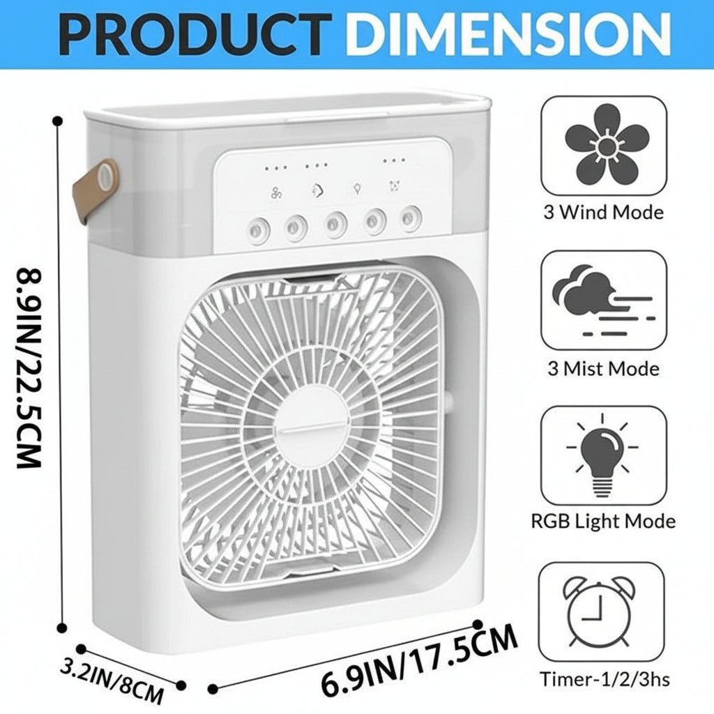 VYMANEL FrostBreeze Mini™ – Instant Cooling Portable Water/Ice Fan - Vymanel