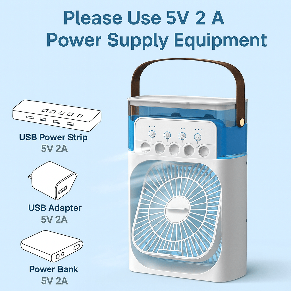 VYMANEL FrostBreeze Mini™ – Instant Cooling Portable Water/Ice Fan - Vymanel