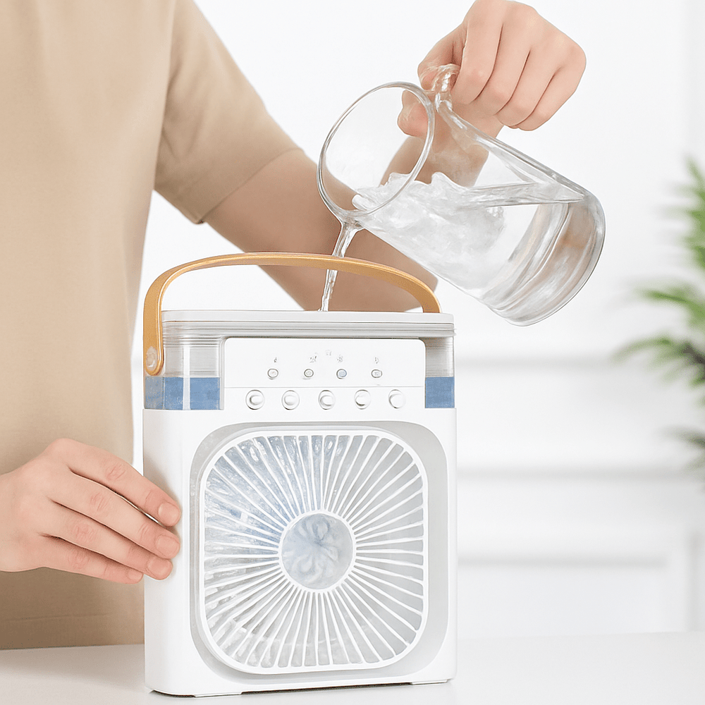 VYMANEL FrostBreeze Mini™ – Instant Cooling Portable Water/Ice Fan - Vymanel