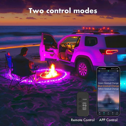 Car LED Lights Smart App Control Color Music Mode 4Pcs Strip Lights - Vymanel