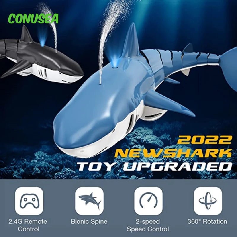 Smart RC Shark Whale Spray Water Toy Remote Electric - Vymanel
