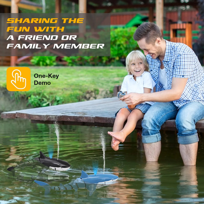 Smart RC Shark Whale Spray Water Toy Remote Electric - Vymanel