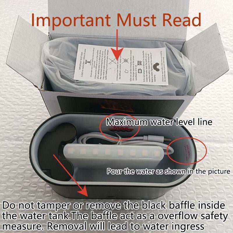 Flame Diffuser Portable USB Powered with 7 Colors Lighting - Vymanel