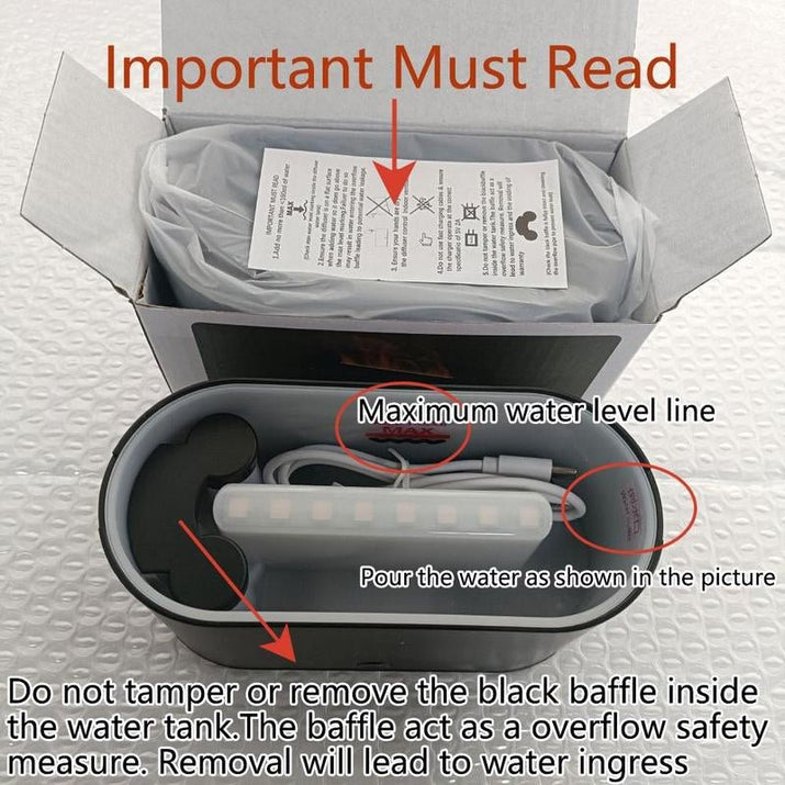 Flame Diffuser Portable USB Powered with 7 Colors Lighting - Vymanel